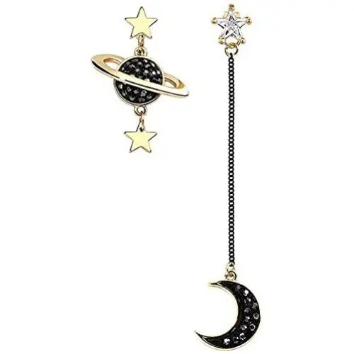 Moon And Star Earrings For Women Girls Sterling Silver Hypoallergenic Sensitive Ears Dangling Cubic Zirconia Dangle Stud Earrings Jackets Drop Asymmetry Long Gold/Black Boho S925 Kpop Moon And Star Earrings For Women Girls Sterling Silver Hypoallergenic Sensitive Ears Dangling Cubic Zirconia Dangle Stud Earrings Jackets Drop Asymmetry Long Gold/Black Boho S925 Kpop