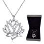 Aniu Silver Flower Necklace for Women, 925 Sterling Lotus Pendant, Best Jewelry Gifts for Mom/Wife/Grandma/Girlfriend (with Fine Gift Box)