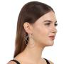 SolidSilver - Sterling Silver CZ Accent Double Hoop in Hoop Dangle Earrings | Round or Square