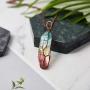 Hicarer 3 Pieces Tree Life Pendant Tree Life Quartz Crystal Pendant Necklace Chakra Gemstone Copper Wire Wrap Necklace