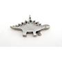 Mark Poulin Womens Pewter Necklace Stegosaurus Dinosaur Charm on 18'' Chain for Women and Girls