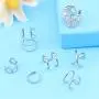 FUNRUN JEWELRY 10 Pairs Stainless Steel Ear Cuff Earrings for Women Men Non Piercing Helix Ear Clip CZ Fake Cartilage Earring FUNRUN JEWELRY 10 Pairs Stainless Steel Ear Cuff Earrings for Women Men Non Piercing Helix Ear Clip CZ Fake Cartilage Earring