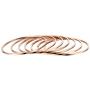 Amanda silver Stainless Steel Rose Gold Bangle Bracelets Set for Women, Set of 7, 8.50 Inches