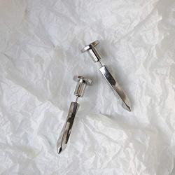 Punk Nails Earrings 316L Titanium Steel Puncture Piercing Exaggerated Screw Stud Earrings for Men Jewelry