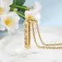 Personalized Engraved Necklace for Women Men Custom Stainless Steel Necklace Engraved Name Vertical Bar Necklace Birthday Gifts for Boyfriend