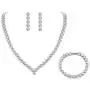 BriLove Womens Wedding Bridal Cubic Zirconia Multi Round Cut Bezel Set Collar Necklace Tennis Bracelet Dangle Earrings Set Clear Silver-Tone BriLove Womens Wedding Bridal Cubic Zirconia Multi Round Cut Bezel Set Collar Necklace Tennis Bracelet Dangle Earrings Set Clear Silver-Tone