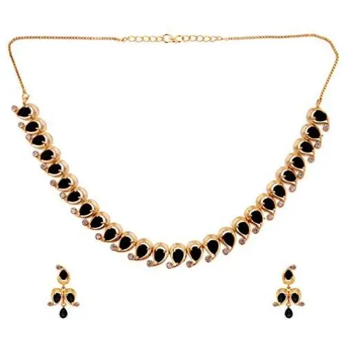 Efulgenz Indian Bollywood Gold Plated Crystal Rhinestone Wedding Bridal Choker Necklace Earring Jewellery Set Efulgenz Indian Bollywood Gold Plated Crystal Rhinestone Wedding Bridal Choker Necklace Earring Jewellery Set