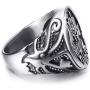 Elfasio Viking Drakkar Ship Kraken Norse Sea Monster Octopus Squid Tentacle Stainless Steel Vintage Ring