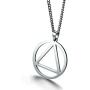 UNISEX Stainless Steel AA Symbol Alcoholics Anonymous Pendant Necklace Jewelry Gifts