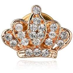 JczR.Y Rhinestone Crown Brooch Pin Wedding Party Crystal Royal Princess Queen Crown Brooch for Women Men Retro Suit Shirt Collar Needle
