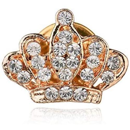 JczR.Y Rhinestone Crown Brooch Pin Wedding Party Crystal Royal Princess Queen Crown Brooch for Women Men Retro Suit Shirt Collar Needle