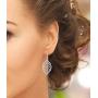 MIMI Sterling Silver Cut Out Leaf Drop Dangle Earrings