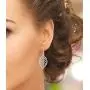 MIMI Sterling Silver Cut Out Leaf Drop Dangle Earrings MIMI Sterling Silver Cut Out Leaf Drop Dangle Earrings