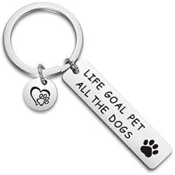 WUSUANED Life Goal Pet All The Dogs Keychain Vet Tech Jewelry Vet Student Graduation Gift For Vet Dog Lover Vet Nurse