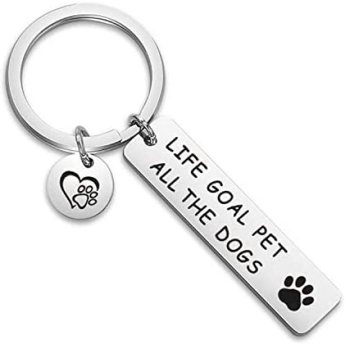 WUSUANED Life Goal Pet All The Dogs Keychain Vet Tech Jewelry Vet Student Graduation Gift For Vet Dog Lover Vet Nurse