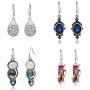 9/10/12 Pairs Small Butterfly Star Moon Teardrop Crystal Drop Dangle Hoop Earrings Set for Women Gold Silver Mini Huggie Hoop Earrings for Girls Fashion Valentine day Gift