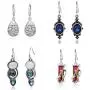 9/10/12 Pairs Small Butterfly Star Moon Teardrop Crystal Drop Dangle Hoop Earrings Set for Women Gold Silver Mini Huggie Hoop Earrings for Girls Fashion Valentine day Gift