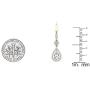 Dazzlingrock Collection 14K 8X5 MM Each Lab Created Round & Pear Gemstone & Round Diamond Teardrop Dangling Earrings, Yellow Gold