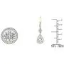 Dazzlingrock Collection 14K 8X5 MM Each Lab Created Round & Pear Gemstone & Round Diamond Teardrop Dangling Earrings, Yellow Gold
