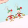 HSWE Christmas Dangle Earrings for Women Xmas Festival Jewelry for Cosplay Santa Claus Jingle Bell Earrings