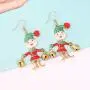 HSWE Christmas Dangle Earrings for Women Xmas Festival Jewelry for Cosplay Santa Claus Jingle Bell Earrings