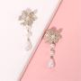 Seakuur Elegant Sweet Flower Simulated Pearl Dangle Earrings for Women Lady Gift Jewelry Accessories