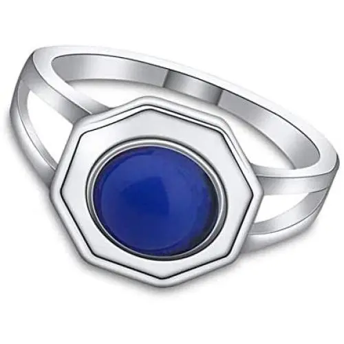 XCFS Antique Silver Plated Vampire Diaries Merchandise The Originals Klaus Mikaelson Band Ring KOL Mikaels Blue Stone Pattern Souvenir Daylight Mens Rings,Size6-12 XCFS Antique Silver Plated Vampire Diaries Merchandise The Originals Klaus Mikaelson Band Ring KOL Mikaels Blue Stone Pattern Souvenir Daylight Mens Rings,Size6-12