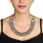 Aheli Indian Traditional Jewelry Trible Oxidized Necklace Earring Set Bollywood Bohemian Fashion for Women