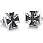 Mens Stainless Steel Retro Maltese Cross Stud Earrings Hypoallergenic Jerusalem Crusader Knights Templar Maltese Cross Pierced Post Stud Earrings For Men Religious Jewelry Gift For Man