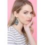 Bohemian Fun Print Leatherette Geometric Drop Earrings - Lightweight Pattern Faux Leather Feather, Petal Leaf, Tie Dye Teardrop, Floral, Leopard Camo Dangles