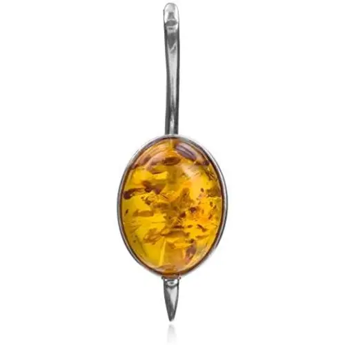Honey Amber Sterling Silver Oval Pendant Honey Amber Sterling Silver Oval Pendant