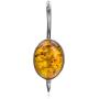 Honey Amber Sterling Silver Oval Pendant