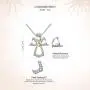 VOROCO 925 Sterling Silver Simple Cute Style Pendant Necklace Birthday Gift Jewelry for Women Girls VOROCO 925 Sterling Silver Simple Cute Style Pendant Necklace Birthday Gift Jewelry for Women Girls