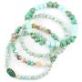 Bohemian Acrylic Druzy Multi-Layer Bead Statement Bracelet - Versatile Faux Stone Pendant Stretch Strand Stackable Cuff Bangle Set Sparkly Crystal