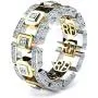 10MM Geometry Hollow Out Ring Mens Crystal Wedding Band Eternity Ring Personalized Gold Silver Two Tone Engagement Promise Ring for Men Women Fashion Jewellery 10MM Geometry Hollow Out Ring Mens Crystal Wedding Band Eternity Ring Personalized Gold Silver Two Tone Engagement Promise Ring for Men Women Fashion Jewellery