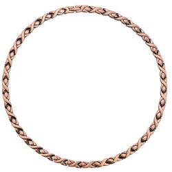 Feraco Copper Magnetic Therapy Necklace for Women Men Pain Relief for Arthritis 99.99% Pure Solid Copper Chain Necklace with Magnets Unique X Shape Links Adjustable