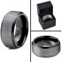 Charming Jewelers Tungsten Wedding Band Ring 10mm Men Women Comfort Fit 18k Yellow Rose Gold Black Grey Step Bevel Edge Brushed Polished