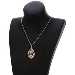 Ouran Long Necklace for Women,Leaf Pendant Necklace for Girls Gift Rose Gold Chain Necklace Vintage Necklace
