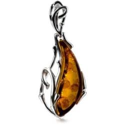 Sterling Silver Amber Flower Nectar Pendant