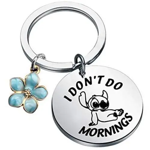 FAADBUK Funny Stitch Keychain I Dont Do Mornings Jewelry Lilo & Stitch Inspired Gift Hawaiian Trip Souvenir Keychain Hibiscus Flower Charm Jewelry FAADBUK Funny Stitch Keychain I Dont Do Mornings Jewelry Lilo & Stitch Inspired Gift Hawaiian Trip Souvenir Keychain Hibiscus Flower Charm Jewelry