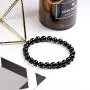 Marka Jewelry Natural Black Tourmaline Bracelet for Men and Women, 8mm