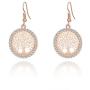 Tree of Life Dangle Earrings for Women,Rose Gold Silver Drop Earring for Girls Hypoallergenic Earring with Shining CZ Crystal