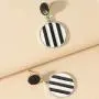 Sinkcangwu Fashion Circular Zebra Stripe Earrings For Women Simple Korea Geometric Statement Drop Dangle Earring Party Jewelry