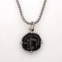 Guy Harvey Pirate Skull Pendant Black Enamel Sterling Silver on 22'' Durable Necklace Chain