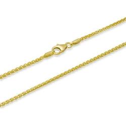 2mm thick 14k gold plated solid sterling silver 925 Italian SPIGA WHEAT chain necklace chocker bracelet anklet - 6'', 8'', 10'', 12'', 14'', 16'', 18'', 20'', 22'', 24'', 26'', 28'', 30'', 32'', 34'', 36'', 38'', 40''