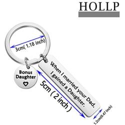 HOLLP Wedding Jewelry Stepdaughter Gift When I Married Your Dad I Gained A Daughter Keychain Bonus Daughter Gift from Stepmom
