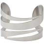 COUYA Stainless Steel Wide Swirl Armlet Armband Bangle Bracelet Silver Hand Arm Cuff for Women Punk Jewelry