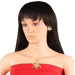 Touchstone Indian Bollywood Delicate Creative Designer Jewelry Pendant Set Colorful in Gold and Silver Tone for Women.