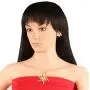 Touchstone Indian Bollywood Delicate Creative Designer Jewelry Pendant Set Colorful in Gold and Silver Tone for Women.