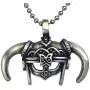 Warrior Jewelry Skyrim Ancient Nord horned Helmet Gladiator Babarian Medieval Roman Viking Protection Amulet pewter boys mens pendant necklace Charm for boys men unisex w silver ball chain Warrior Jewelry Skyrim Ancient Nord horned Helmet Gladiator Babarian Medieval Roman Viking Protection Amulet pewter boys mens pendant necklace Charm for boys men unisex w silver ball chain